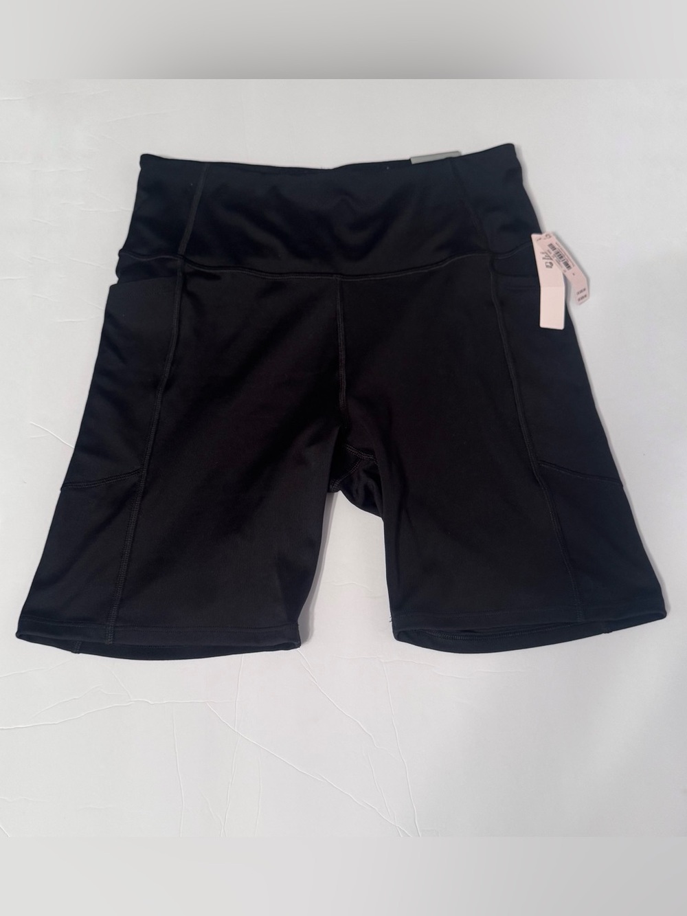 Victoria's Secret Black High Waist Bike Shorts with Side Pockets Size 8
